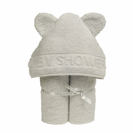  Sortie de bain bébé à oreilles Baby Shower gris clair