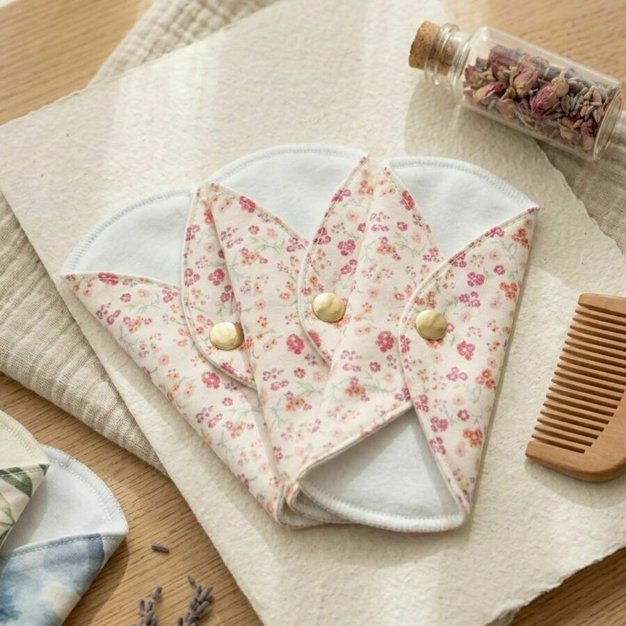 Kit 3 serviettes hygiéniques lavables liberty (protège-slip + jour +nuit)
