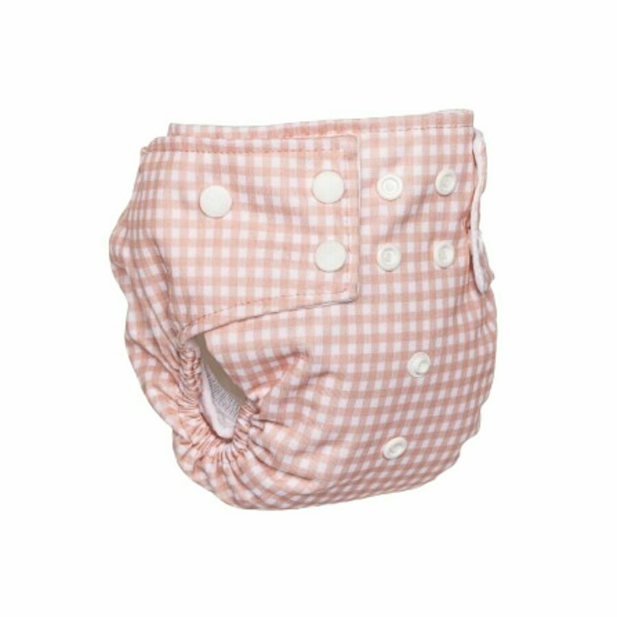 Couche lavable nouveau-né - Vichy (avec insert intégré)